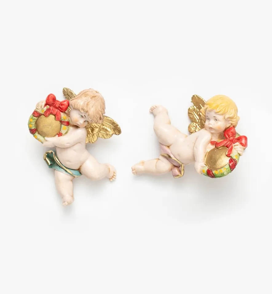 Angeli con ghirlanda (496-7) tipo porcellana cm.7