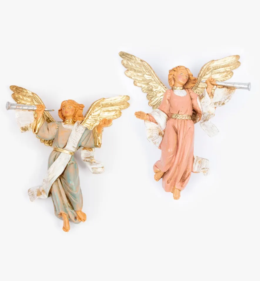 Angeli con tromba (15D-15S) per presepe cm.12
