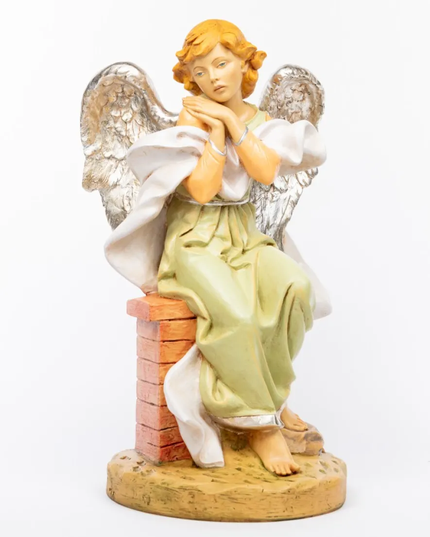 Angelo bambino in resina per presepe cm.125