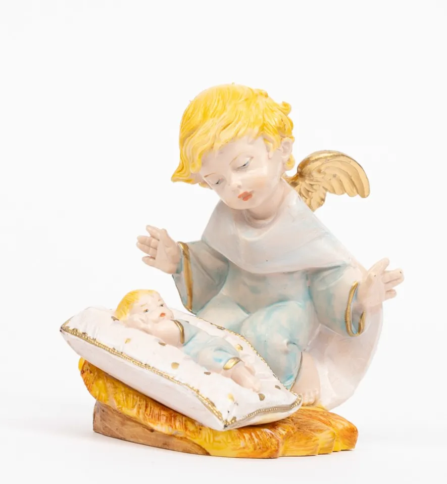 Angelo celeste con guanciale (138GC) tipo porcellana cm.10,5