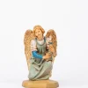 Angelo celeste in ginocchio in resina per presepe 52 cm