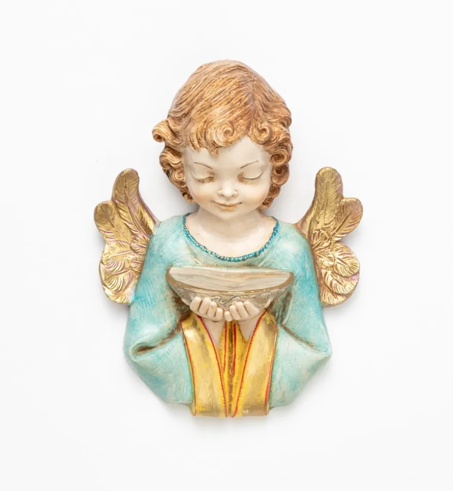 Angelo con acquasantiera (166) tipo porcellana cm.20