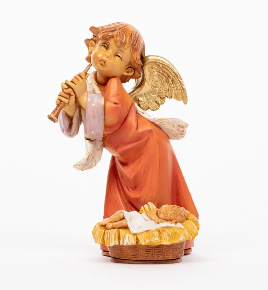 Angelo con Bambino e flauto (563B) cm.20,5