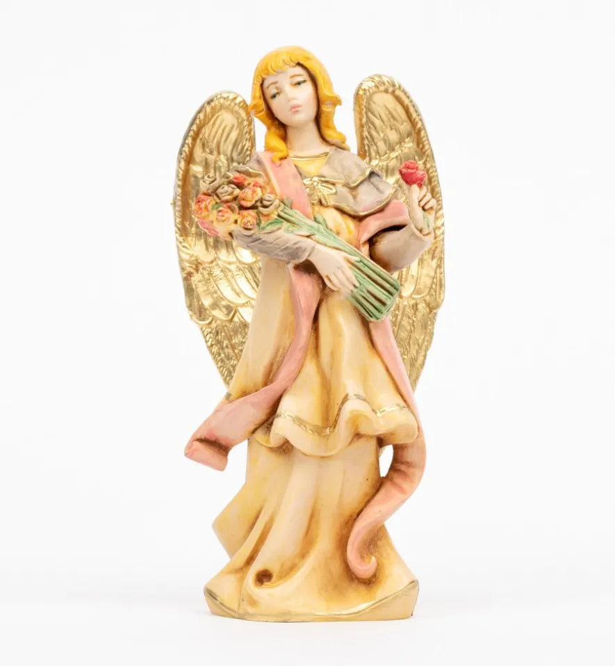 Angelo con fiori (311) tipo porcellana cm.14