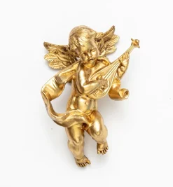 Angelo con mandolino (65) dorato cm.11