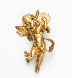 Angelo con tamburo (266) dorato cm.11