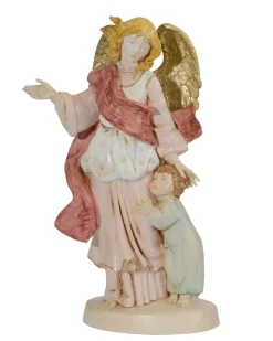 Angelo custode con bambino (880C) tipo porcellana cm.31