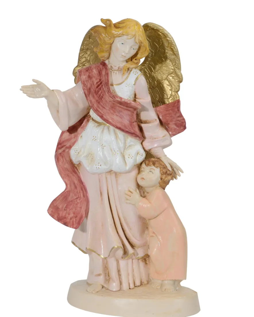 Angelo custode con bambina (880R) tipo porcellana cm.31