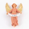 Angelo Gloria rosa per presepe colori tradizionali cm.10