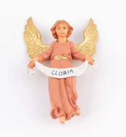 Angelo Gloria rosa per presepe colori tradizionali cm.10