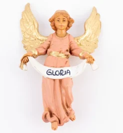 Angelo gloria rosa per presepe cm. 10 e 11