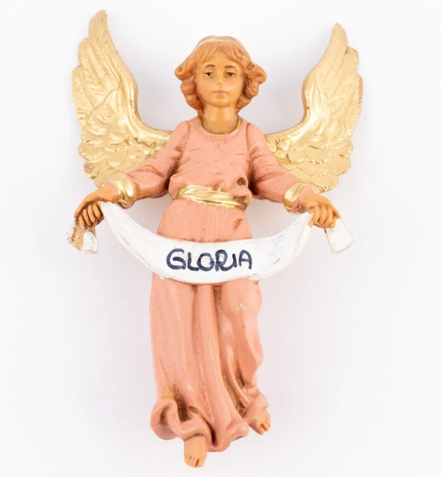Angelo gloria rosa per presepe cm. 10 e 11