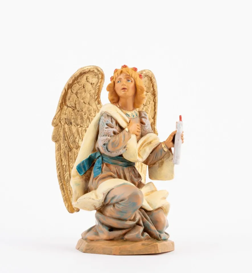Angelo in ginocchio per presepe cm.19