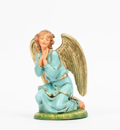 Angelo in ginocchio per presepe colori tradizionali cm.30