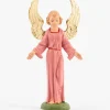 Angelo in piedi rosa per presepe colori tradizionali cm.10