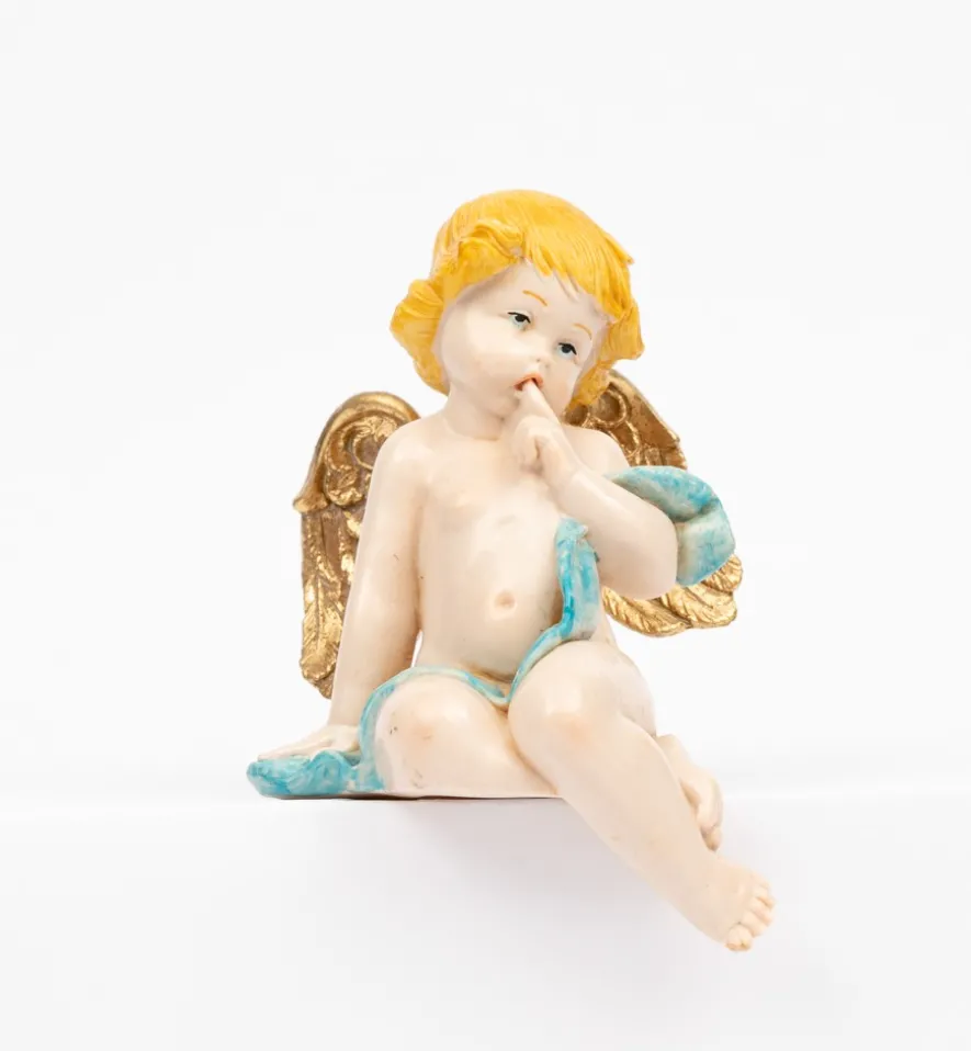 Angelo seduto (975) tipo porcellana cm.12