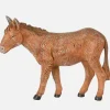 Asino in piedi marrone per presepe cm.19