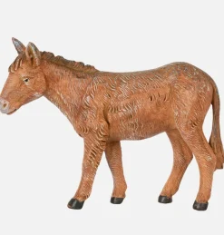 Asino in piedi marrone per presepe cm.19
