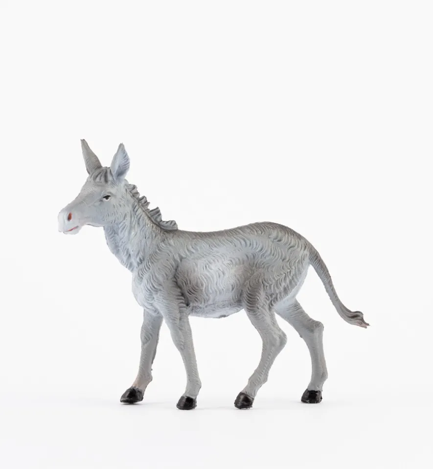 Asino in piedi per presepe colori tradizionali cm.10