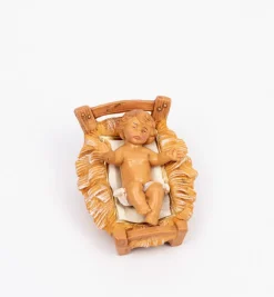 Bambino e culla n.1R per presepe cm.12