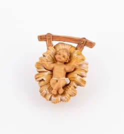 Bambino e culla per presepe cm.10