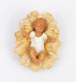 Bambino e culla per presepe cm.19