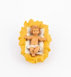 Bambino e culla per presepe cm.17