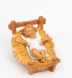 Bambino e culla per presepe cm.30