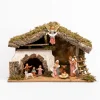 Capanna n.652/L con 10 pezzi per presepe cm.19