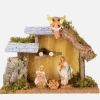 Capanna n.247/L con 4 pezzi per presepe cm.12