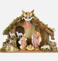 Capanna n.660/L con 7 pezzi per presepe cm.19