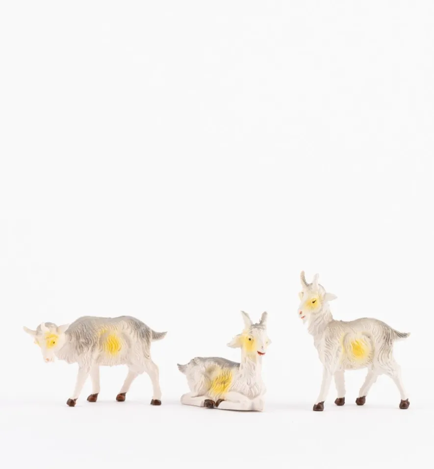 3 caprette per presepe colori tradizionali cm.10