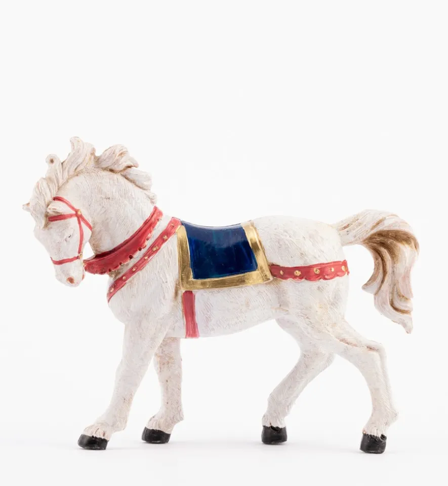 Cavallo bianco per presepe cm.12
