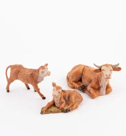 Famiglia bovini per presepe cm.12