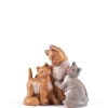 Famiglia gatti per presepe cm.12