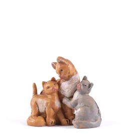Famiglia gatti per presepe cm.12