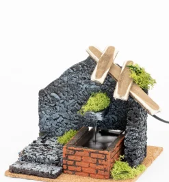 Fontana in legno funzionante (846) per presepe 12 cm