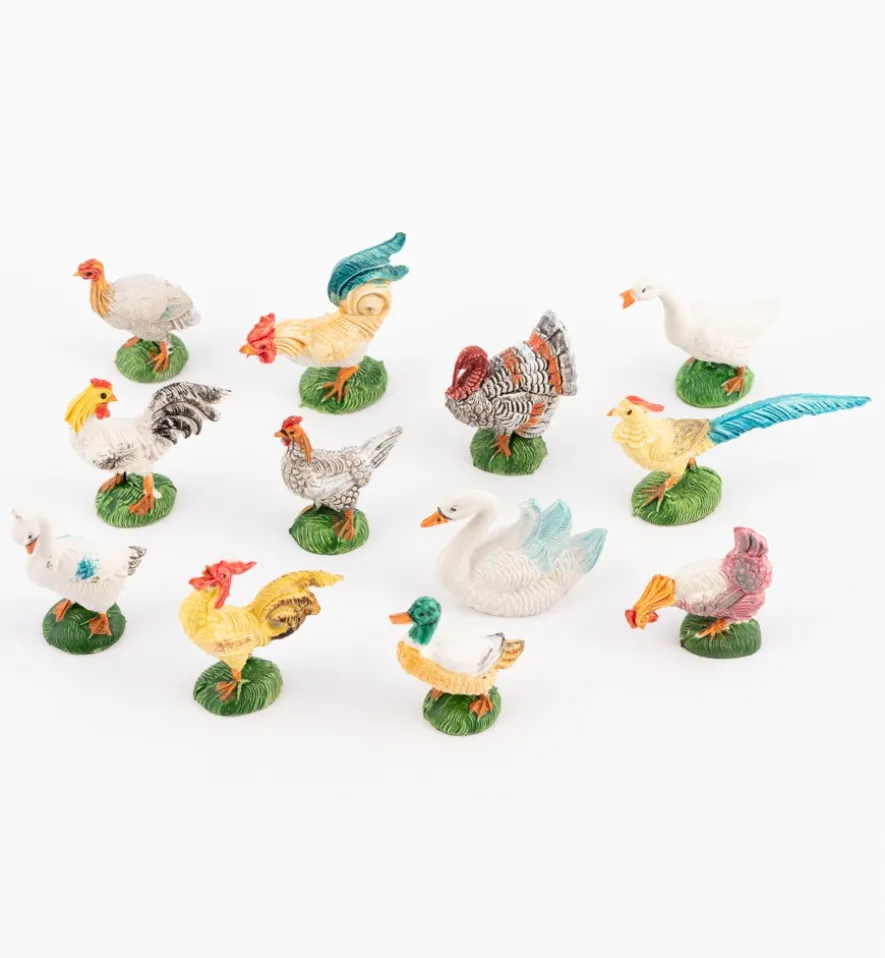 Gallinacei per presepe colori tradizionali cm.10