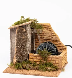 Mulino ad acqua funzionante (1822) per presepe 12 cm
