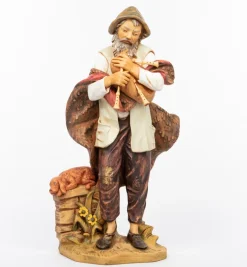 Pastore (3) in resina per presepe cm.85