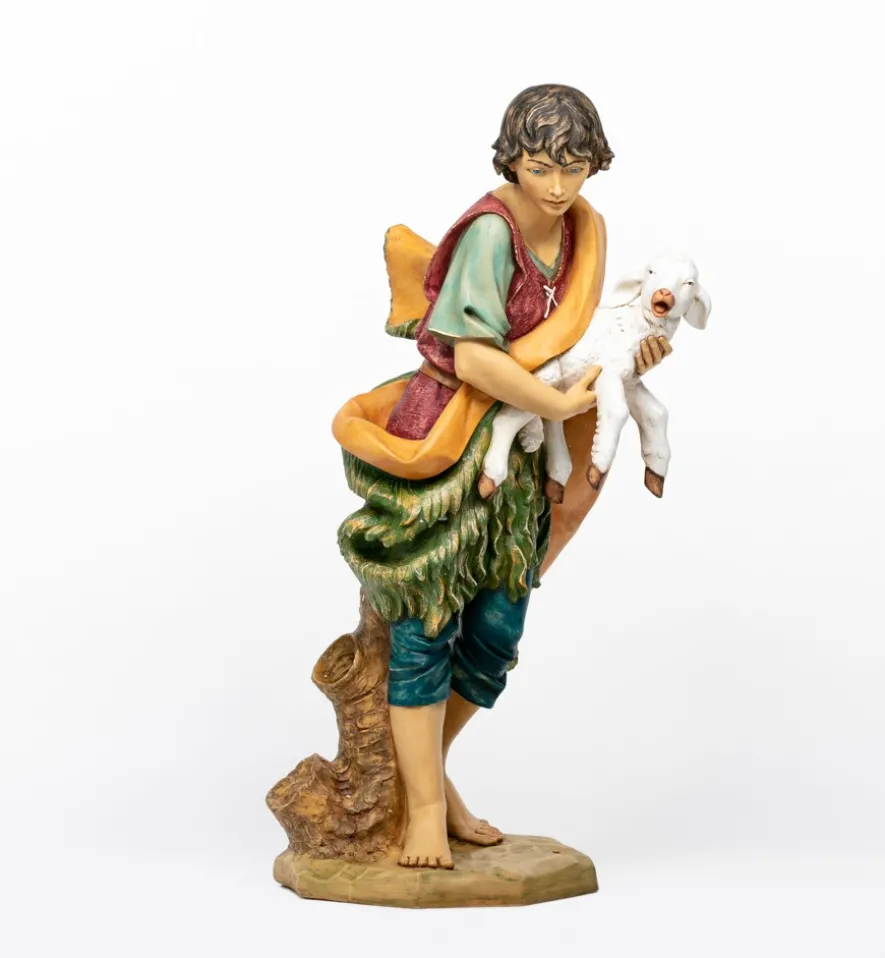 Pastore (1) in resina per presepe cm.125