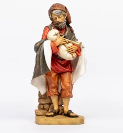 Pastore (5) in resina per presepe cm.52