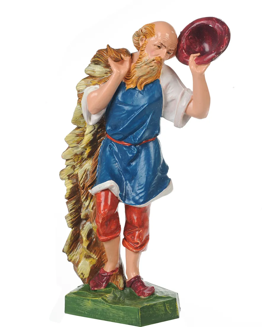 Pastore (323) per presepe colori tradizionali cm.19