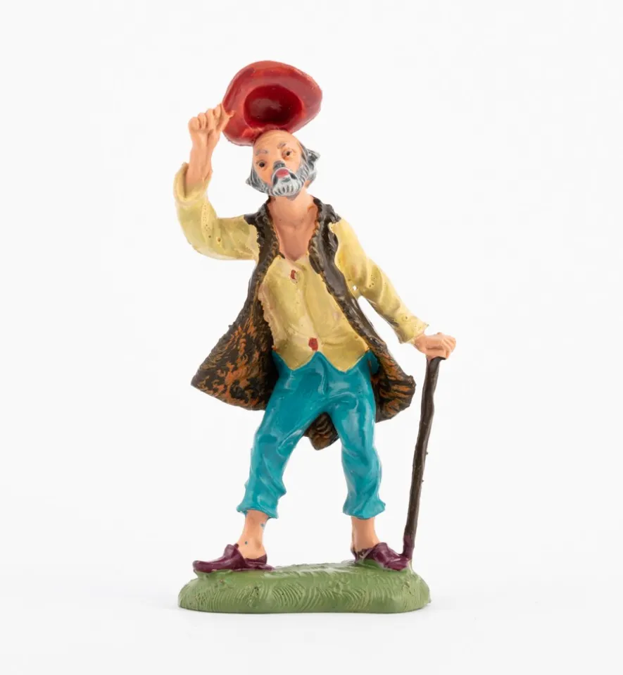 Pastore (196) per presepe colori tradizionali cm.10