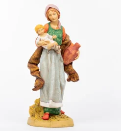 Pastorella (2) in resina per presepe cm.65