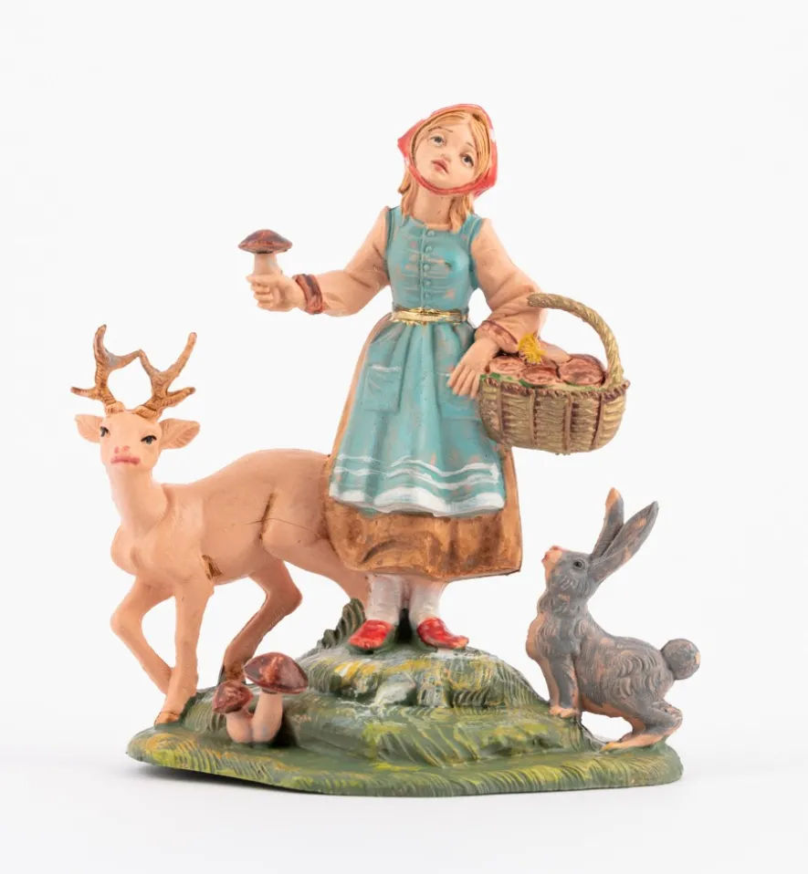 Pastorella (294) per presepe colori tradizionali cm.10