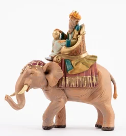 Re magio su elefante per presepe 12 cm