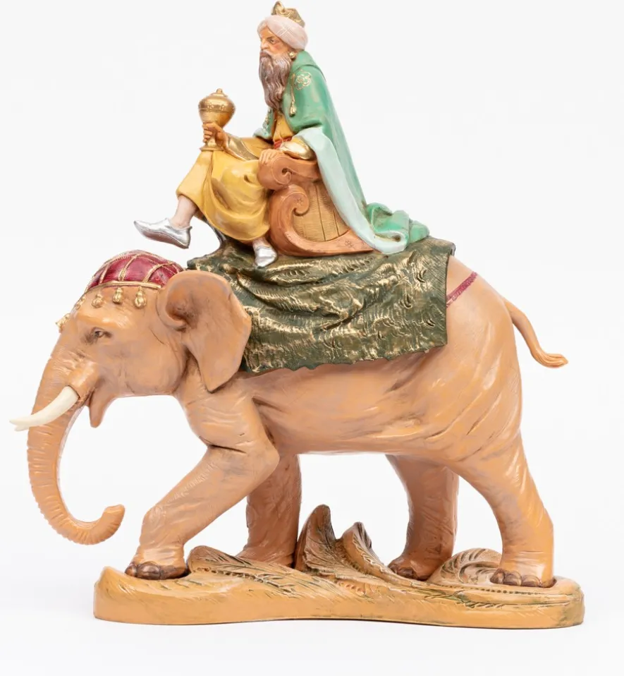 Re su elefante per presepe cm.19