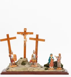 Scena Crocifissione con personaggi cm.12