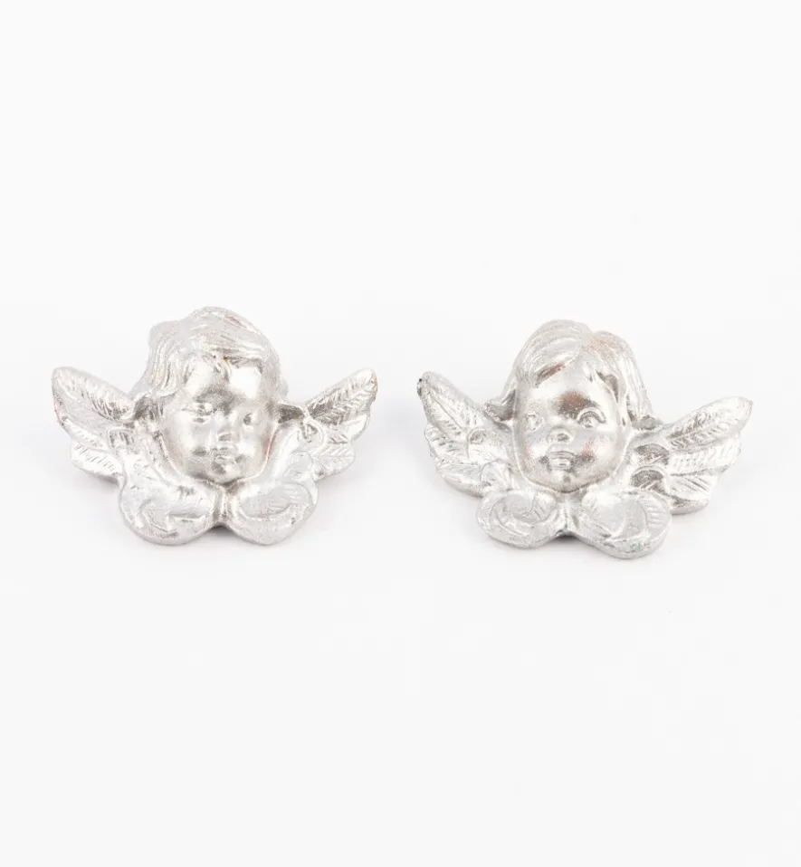 Teste angeli (17D-17S) argentate cm.4
